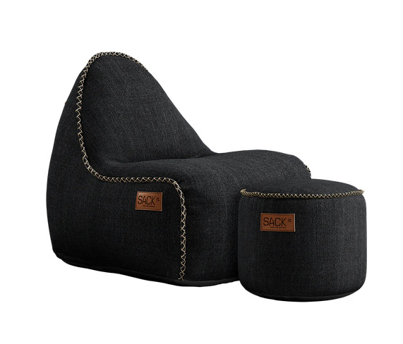 SACKit Cobana Lounge Chair jr. Black + Pouf