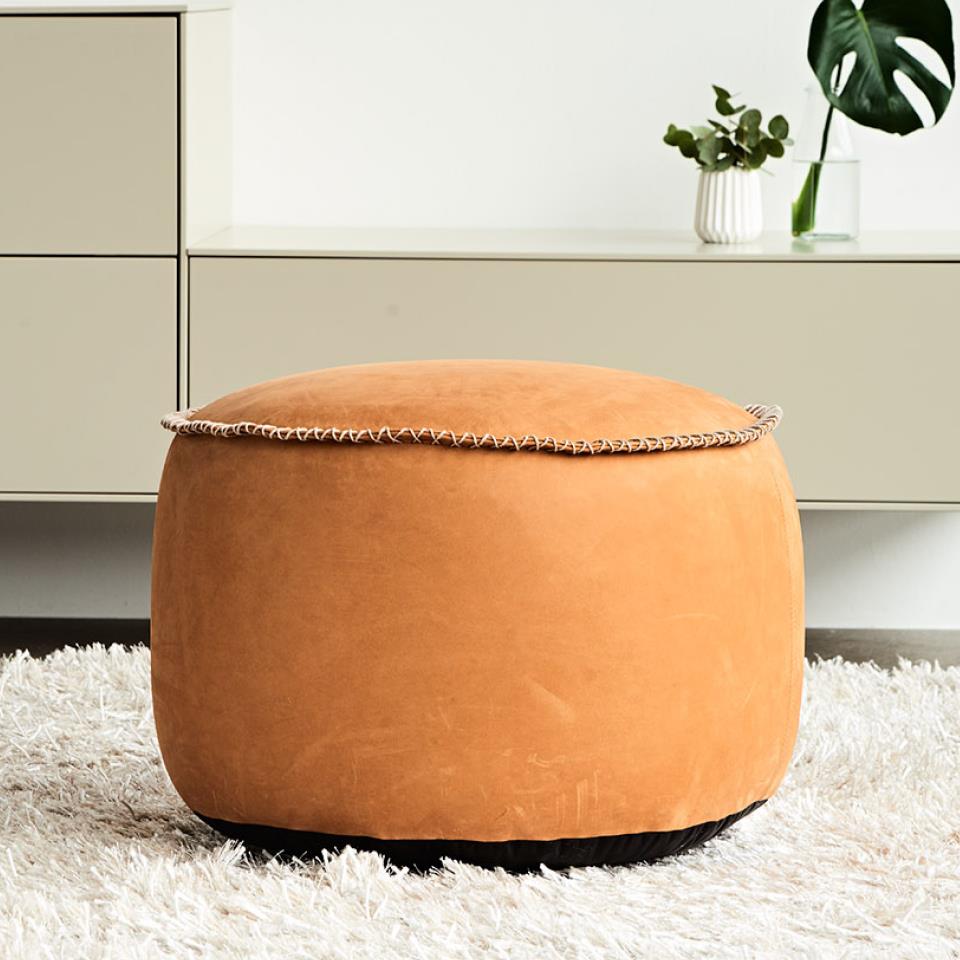 SACKit Dunes Pouf Cognac