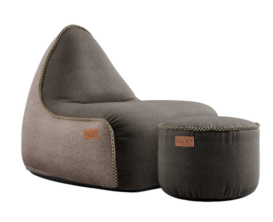 SACKit Canvas Lounge Chai Combi br/sa + Brown Pouf