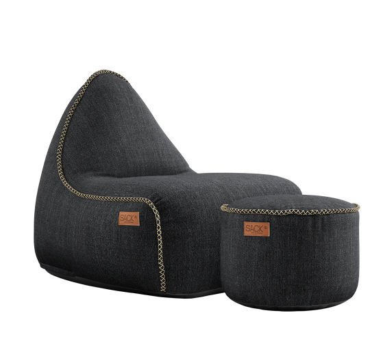 SACKit Cobana Lounge Chair Black + Pouf